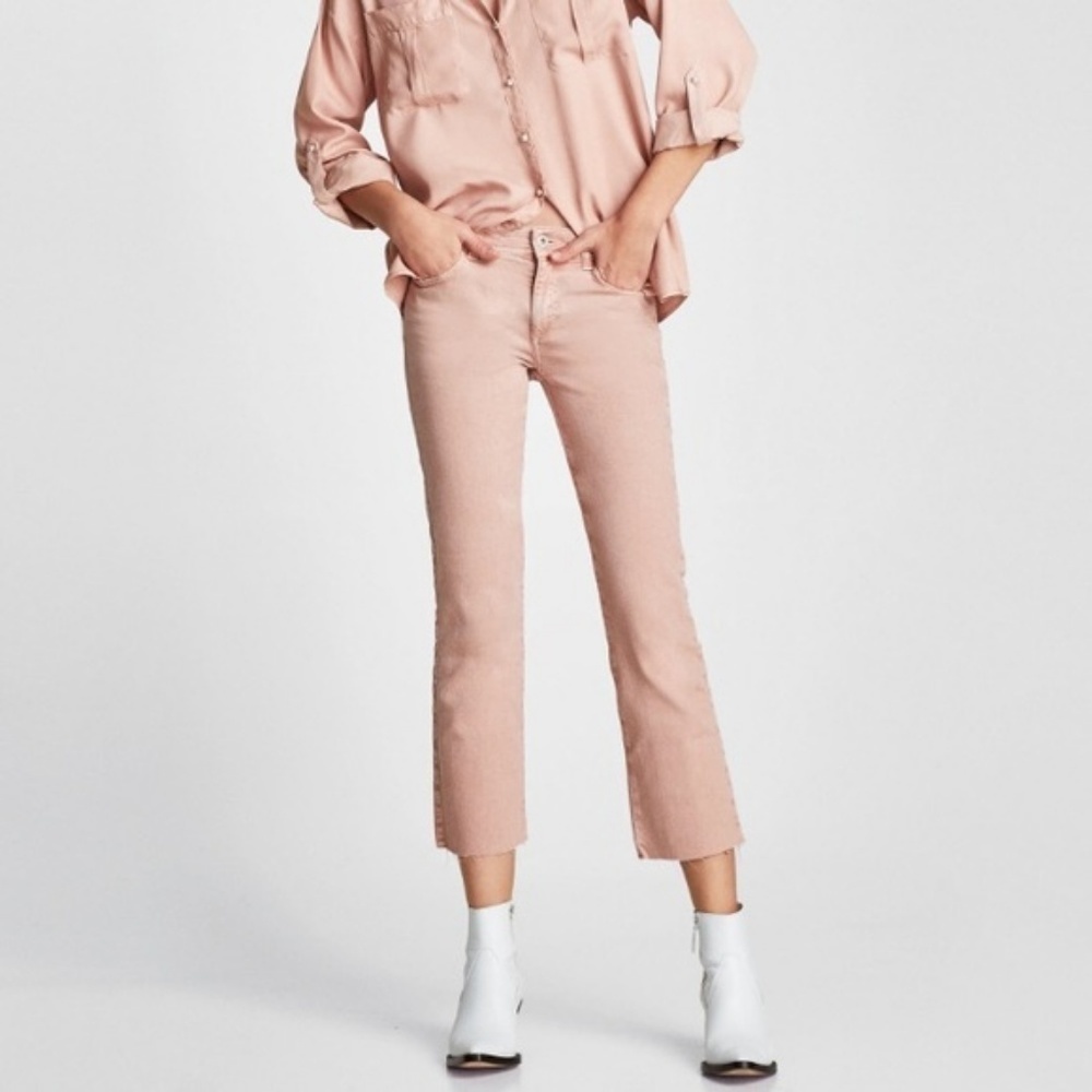 Zara Basic Z1975 Denim Straight crop jean